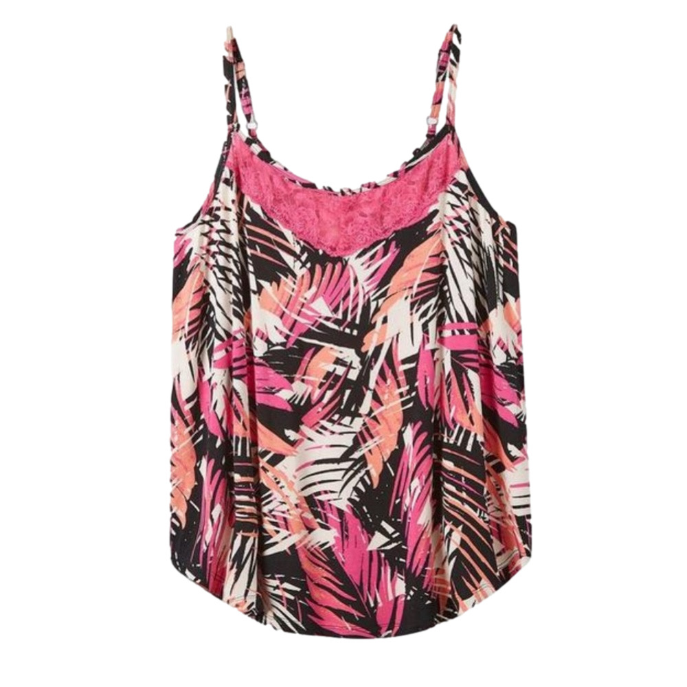 🌴 Torrid Super Soft Palm Print Lace Trim Sleep Cami Size 4 (4X) 🌴